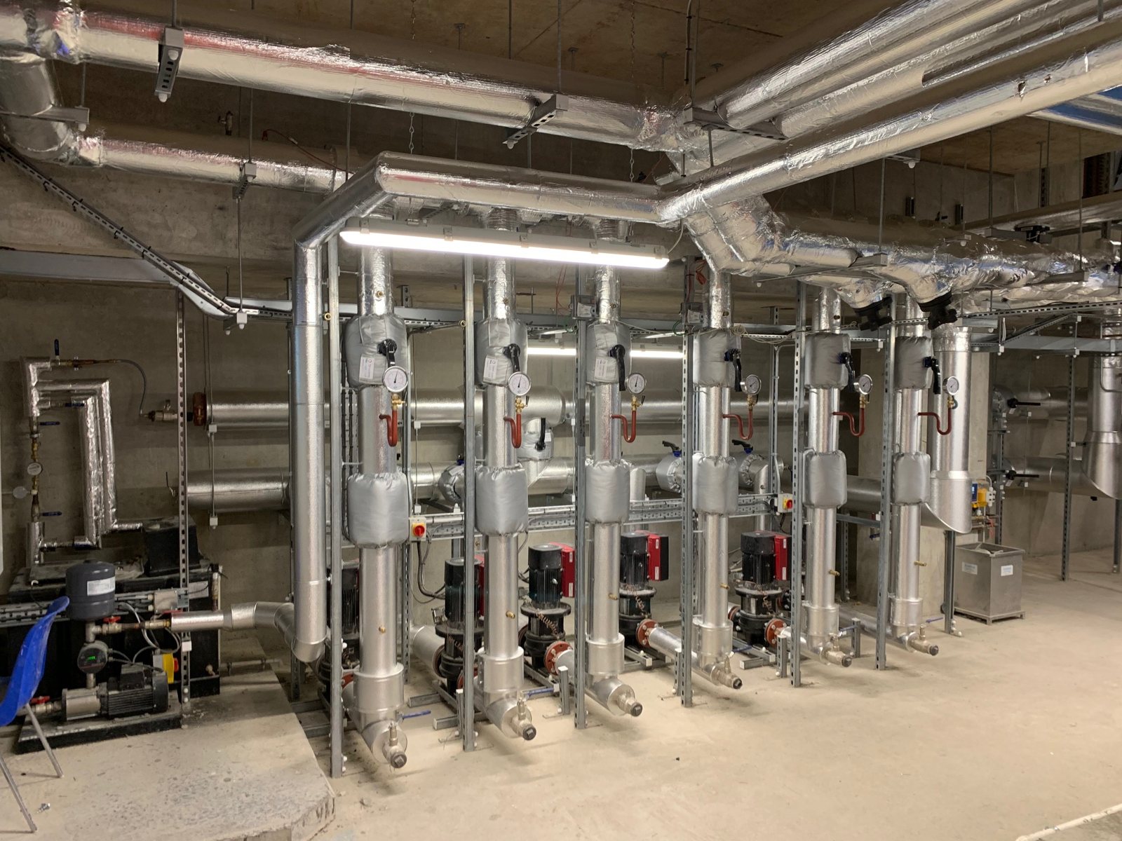 Plant-room pipework and valve covers